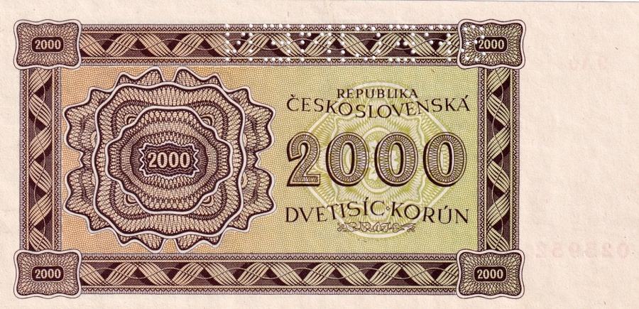 Československo 1944 - 1945, 2000 Korun 1945, SPECIMEN