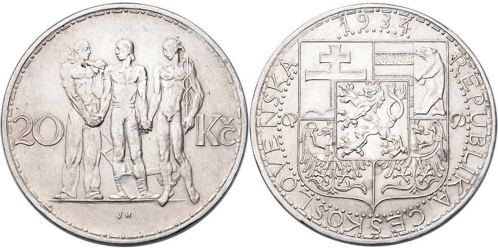 ČSR 1918 - 1939, 20 koruna 1933