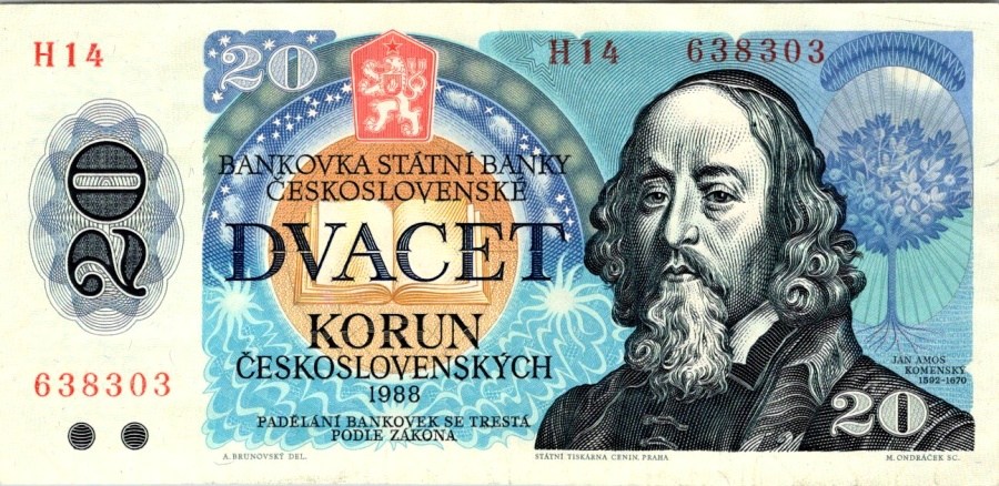 Československo 1970 - 1989, 20 Kčs 1988