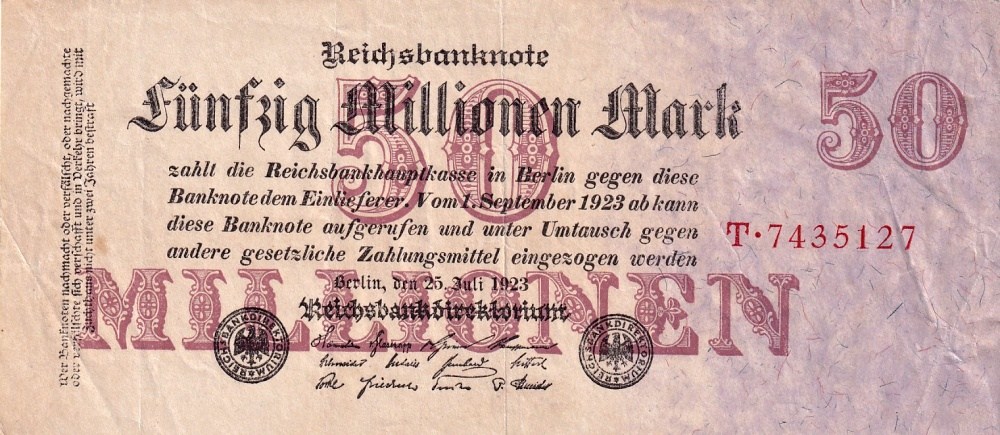 Německo, 50 milionen Mark 1923