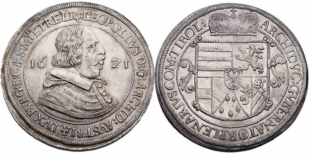 Arcivévoda Leopold Tyrolský 1607 - 1632, Tolar 1621 Hall