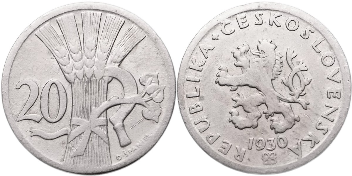 ČSR 1918 - 1939, 20 Haléř 1930