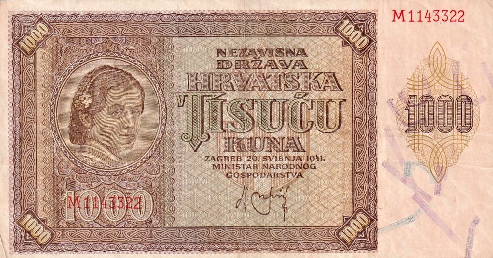 Chorvatsko, 1000 Kuna 1941