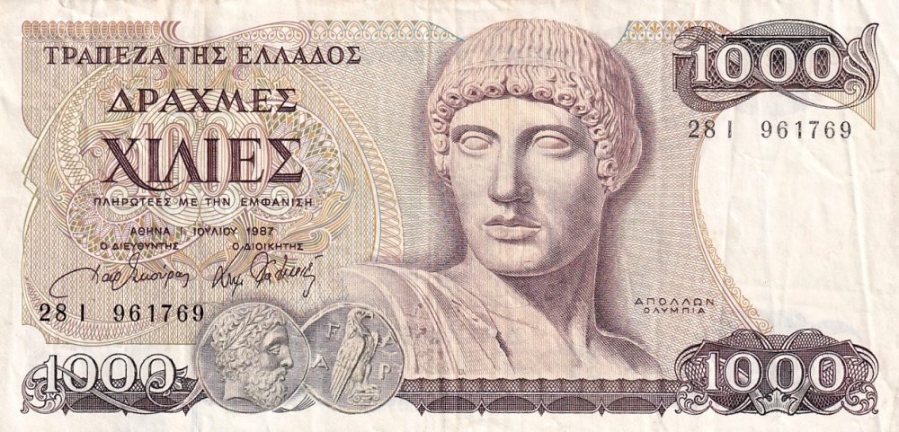 Řecko, 1000 Drachma 1987