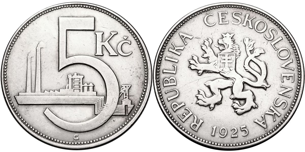 ČSR 1918 - 1939, 5 Koruna 1925