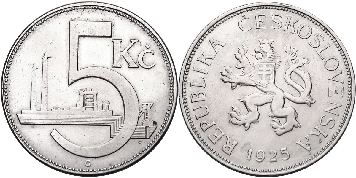 ČSR 1918 - 1939, 5 Koruna 1925