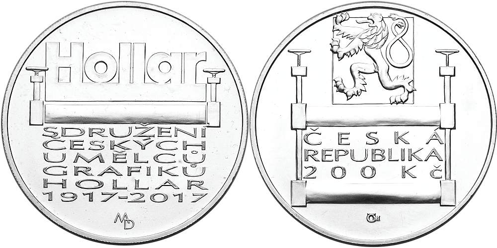 Česká republika, 200 Kč 2017, běžná kvalita, Sdružení Hollar, NENÍ CERTIFIKÁT!