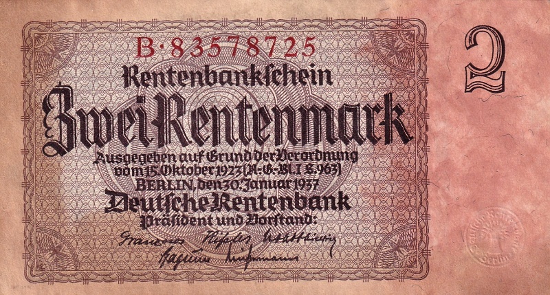 Německo, 2 Rentenmark 1937
