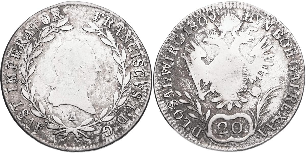 František II. 1792 - 1835, 20 Krejcar 1809 A