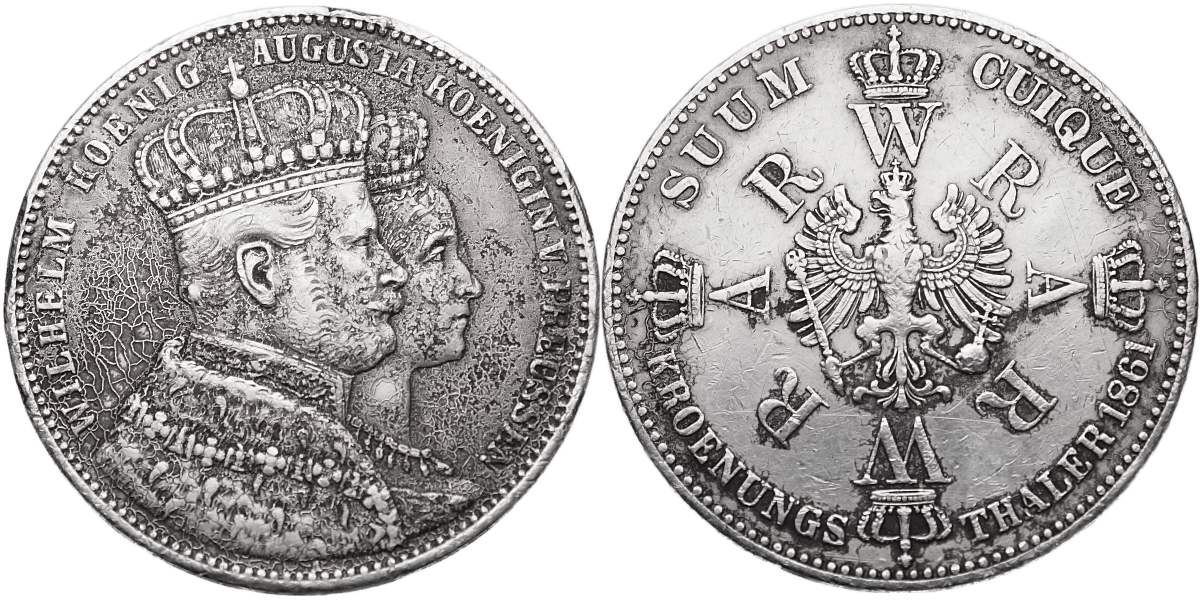 Německo, Prusko, Wilhelm I. 1861 - 1888, Tolar 1861 korunovační