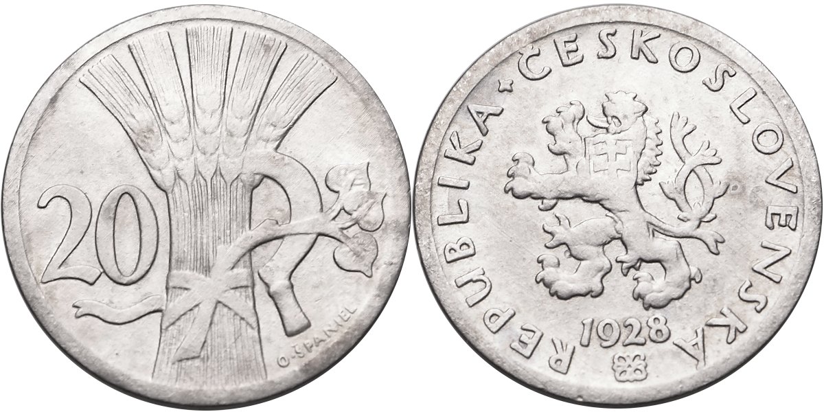 ČSR 1918 - 1939, 20 Haléř 1928
