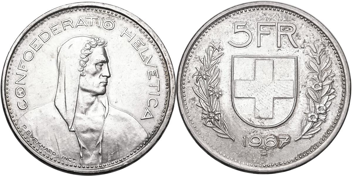 Švýcarsko, 5 Frank 1967