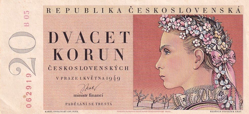 Československo 1945 - 1953, 20 Kčs 1949