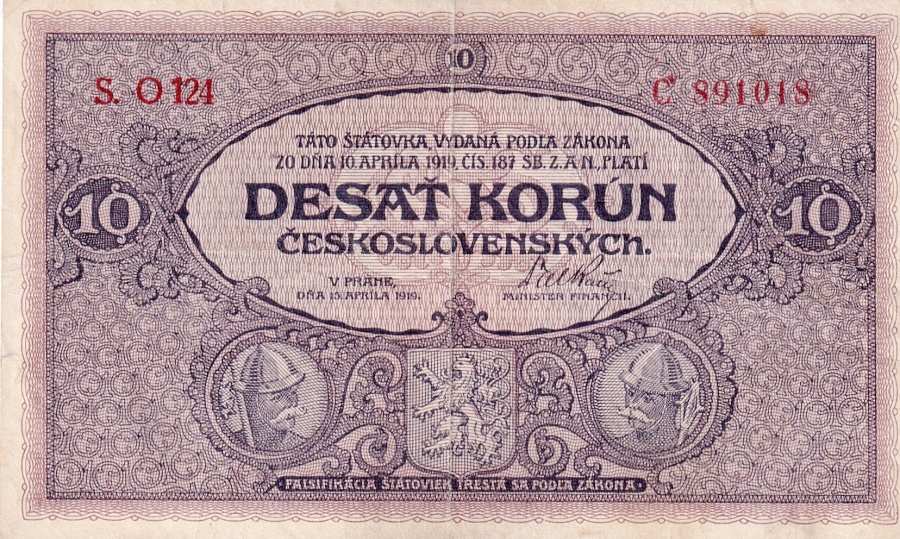 Československo 1919 - 1939, 10 Koruna 1919