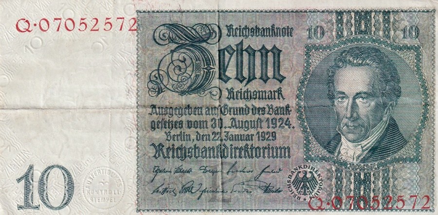 Německo, 10 Reichsmark 1929