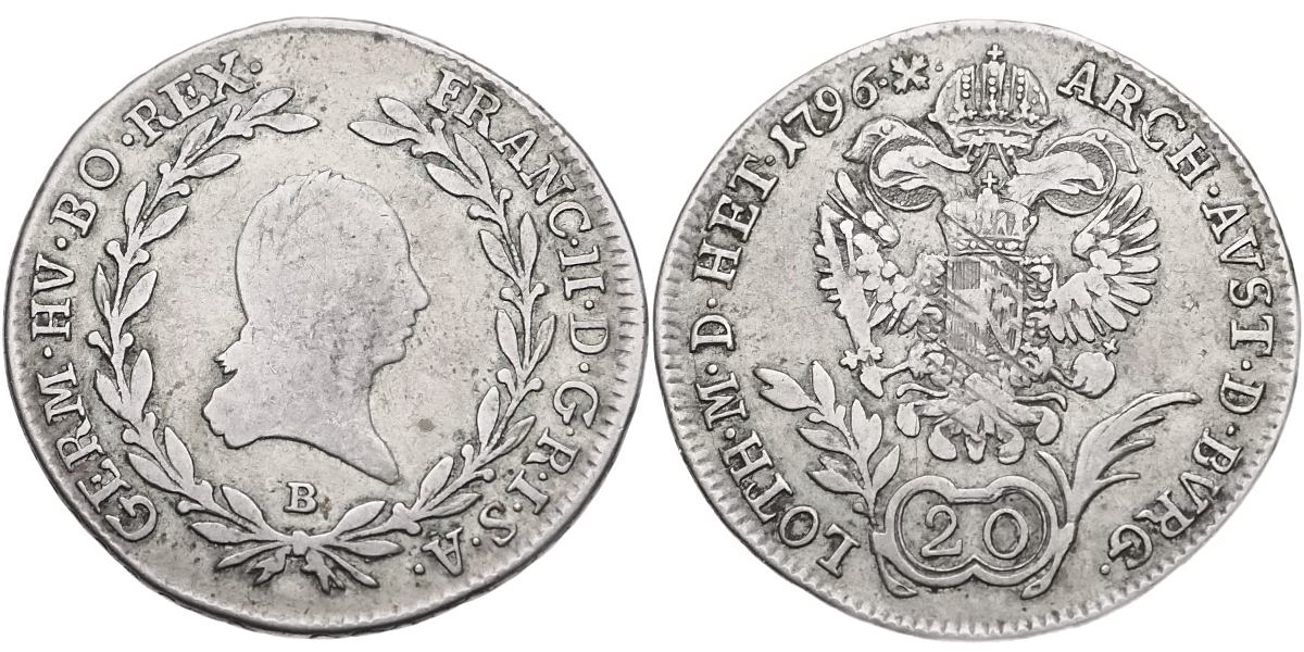František II. 1792 - 1835, 20 Krejcar 1796 B