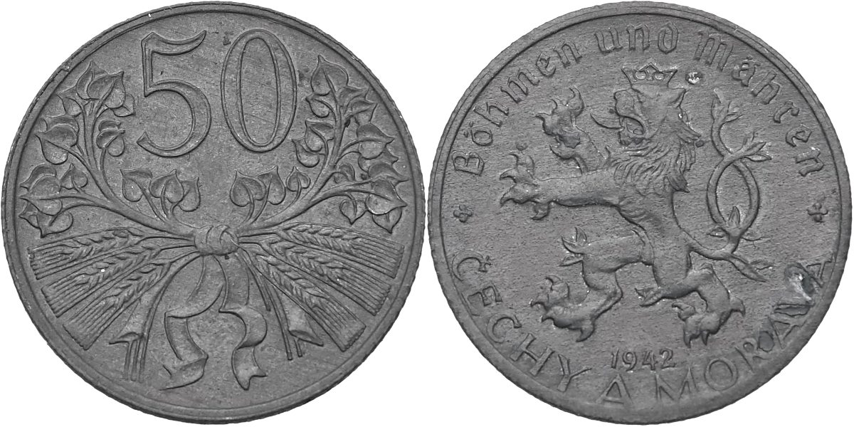 Protektorát 1939 - 1945, 50 Haléř 1942