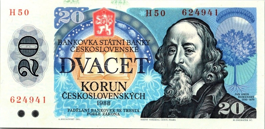 Československo 1970 - 1989, 20 Kčs 1988