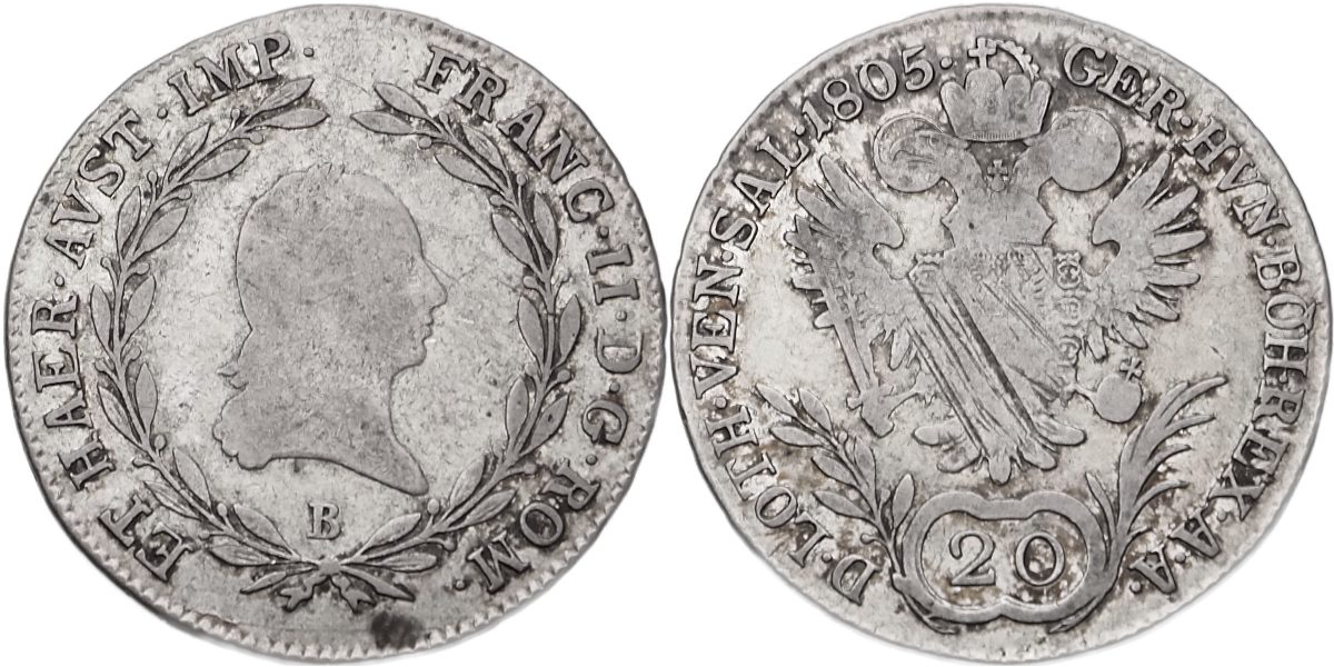 František II. 1792 - 1835, 20 Krejcar 1805 B