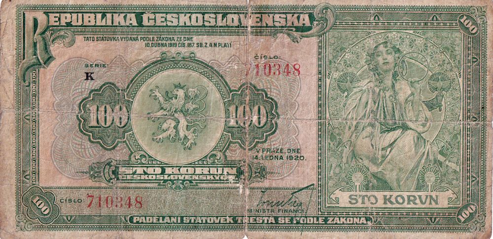 Československo 1919 - 1939, 100 Kč 1920