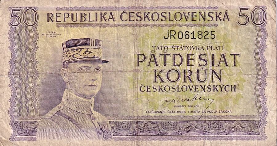 Československo 1945 - 1953, 50 Korun b.l. (1945)
