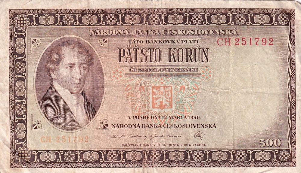Československo 1945 - 1953, 500 Koruna 1946