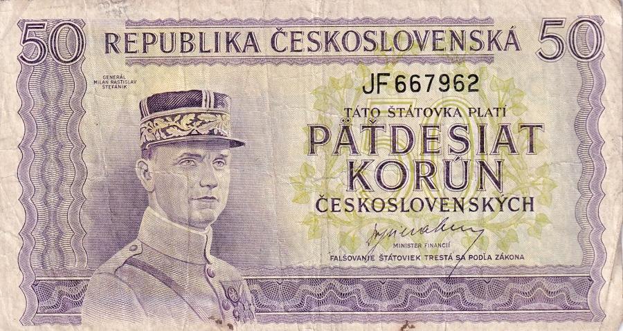 Československo 1945 - 1953, 50 Korun b.l. (1945)