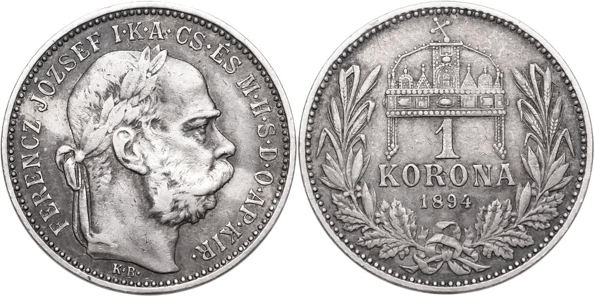 František Josef I. 1848 - 1918, 1 Koruna 1894 KB