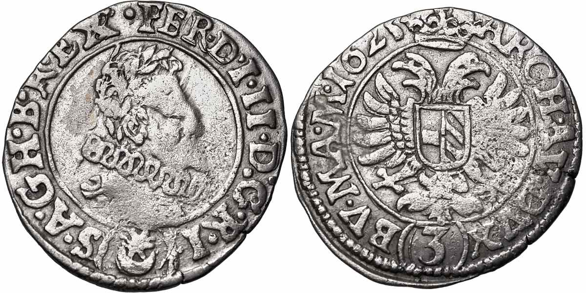 Ferdinand II. 1619 - 1637, 3 Krejcar 1625