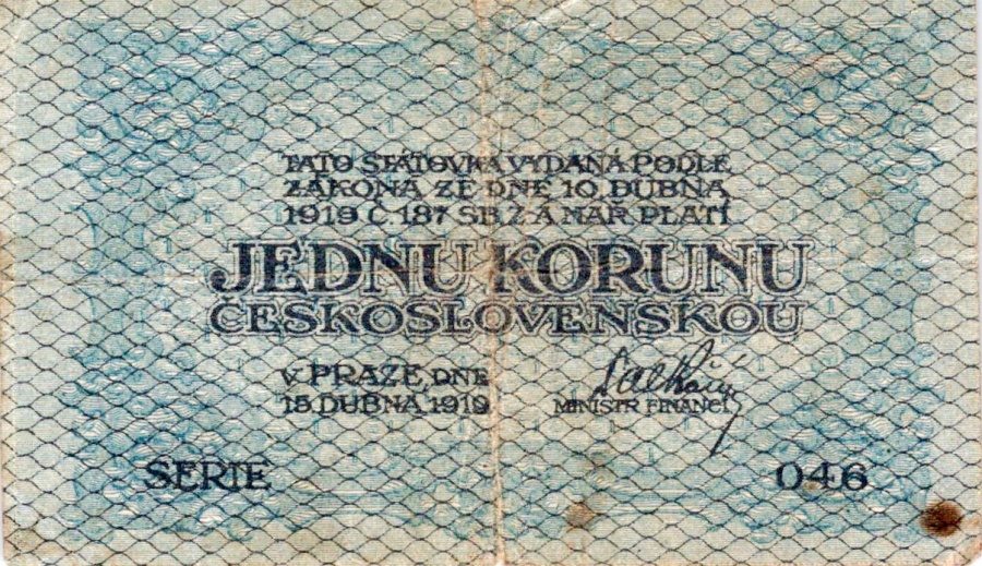 Československo 1919 - 1939, 1 Koruna 1919