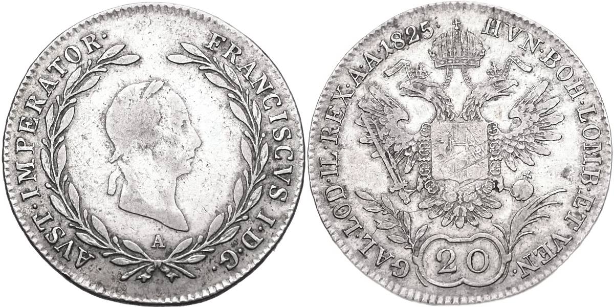 František II. 1792 - 1835, 20 Krejcar 1825 A