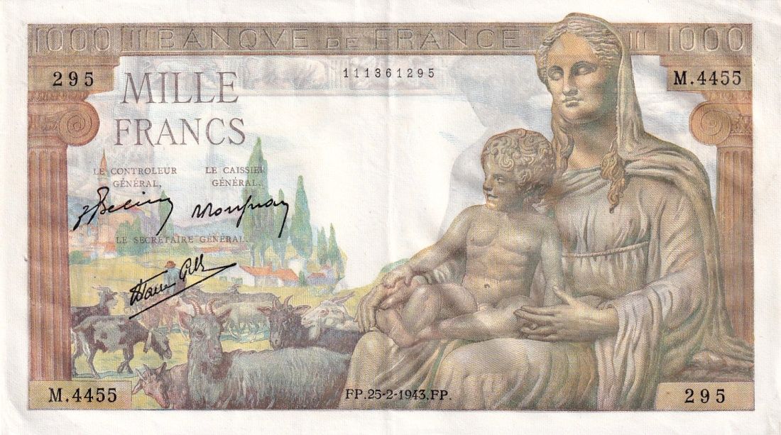 Francie, 1000 Francs 1943