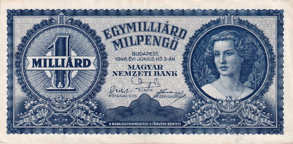 Maďarsko, 1 miliarda MilPengö 1946