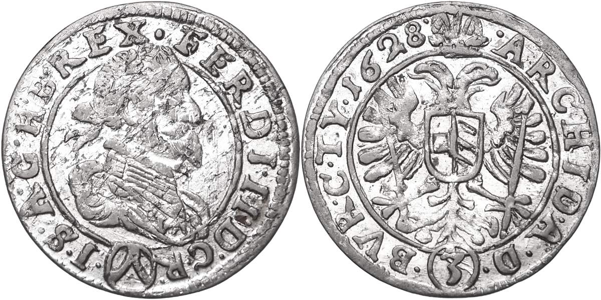 Ferdinand II. 1619 - 1637, 3 Krejcar 1628