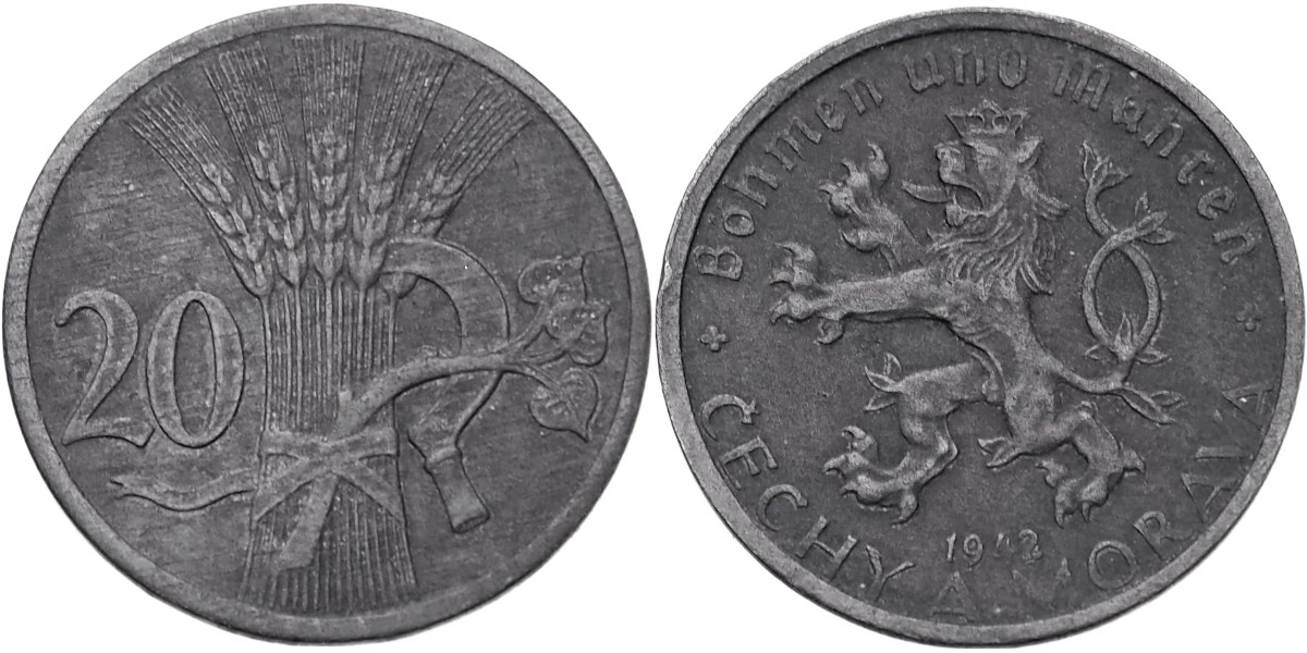 Protektorát 1939 - 1945, 20 Haléř 1942