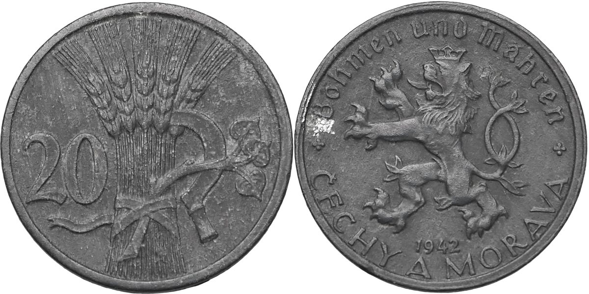 Protektorát 1939 - 1945, 20 Haléř 1942