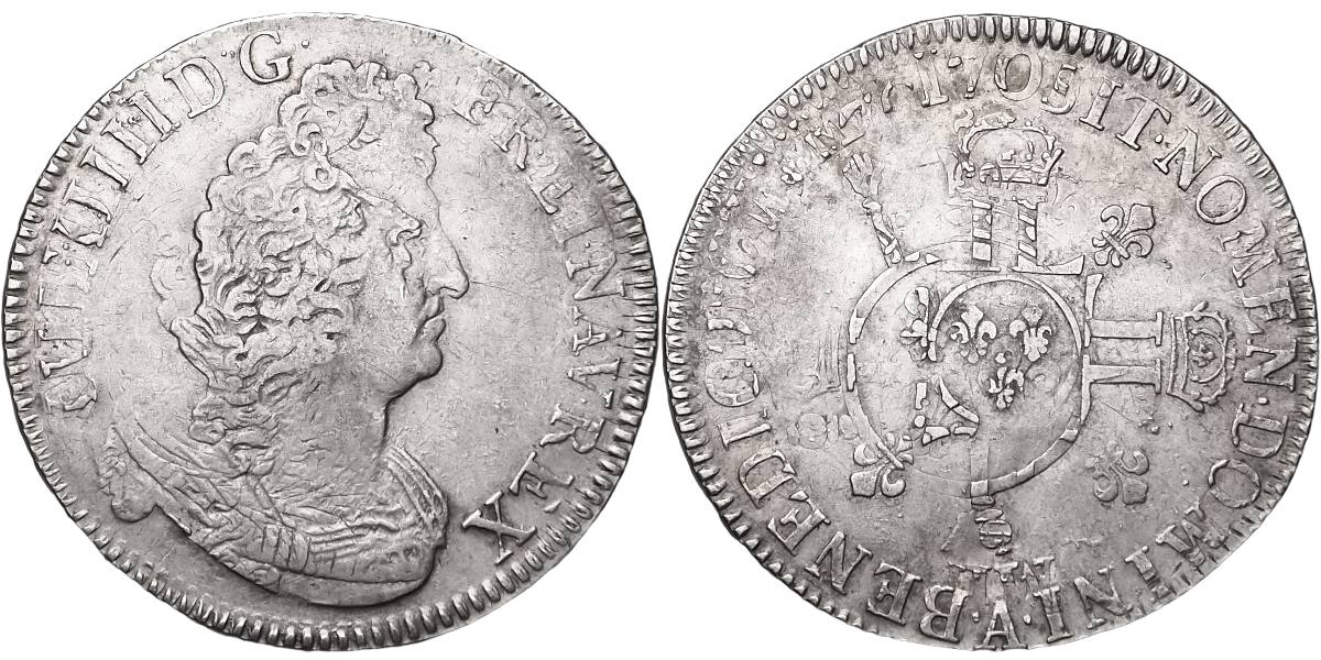 Francie, Ludvík XIV. 1643-1715, Ecu 1705 přeražba