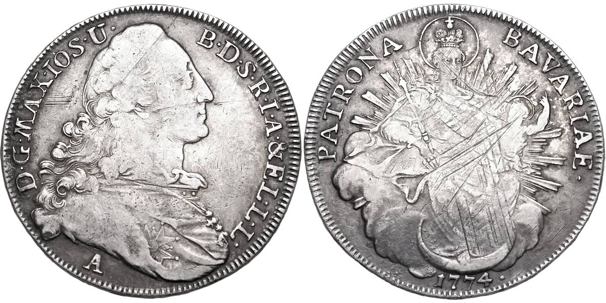 Německo - Bavorsko Maximillian III. Josef 1745 - 1777, Tolar 1774 A
