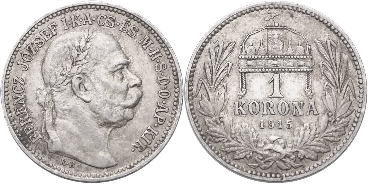 František Josef I. 1848 - 1918, 1 Koruna 1915 KB