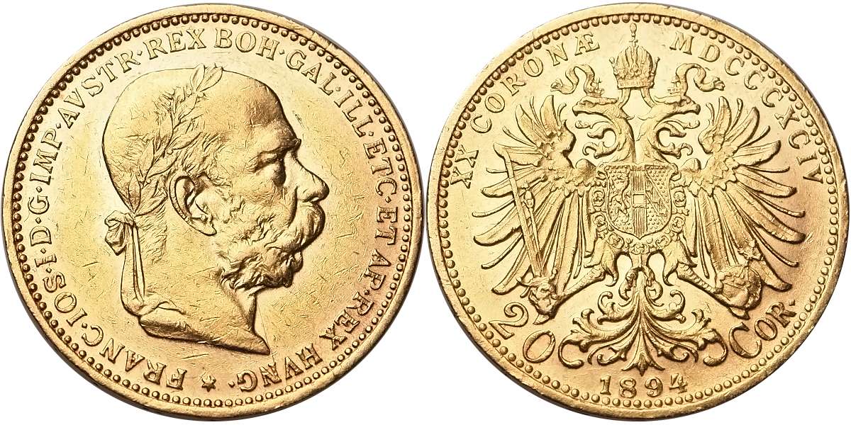 František Josef I. 1848 - 1918, 20 Koruna 1894