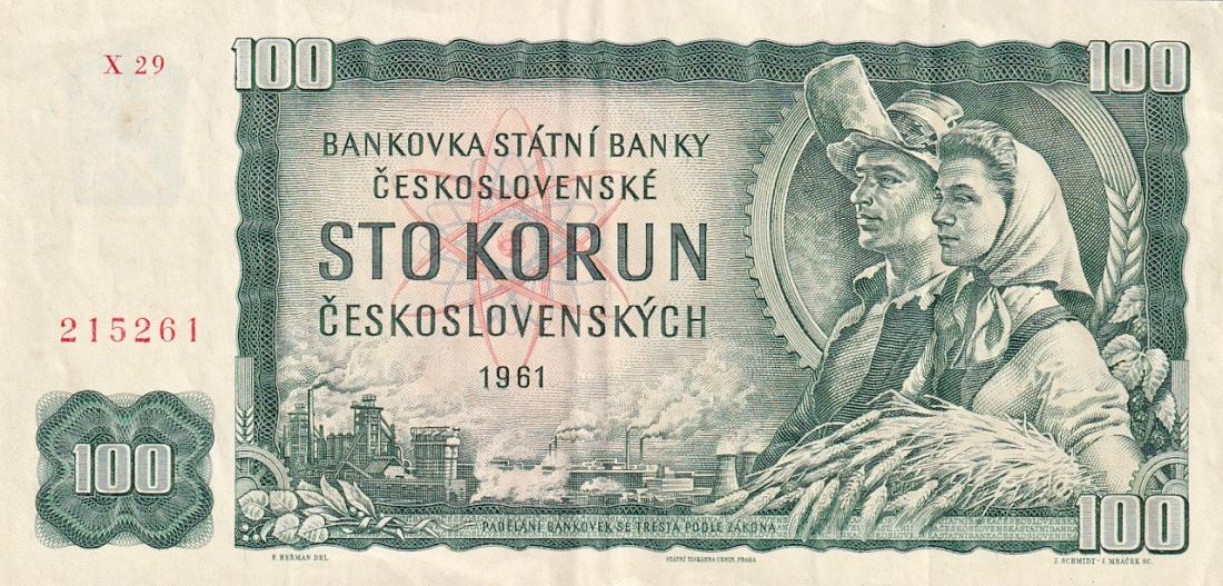 Československo 1958 - 1964, 100 Kčs 1961
