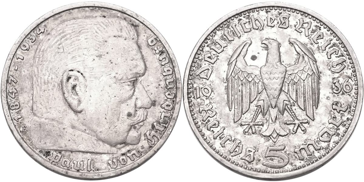 Německo, 5 Marka 1936 E