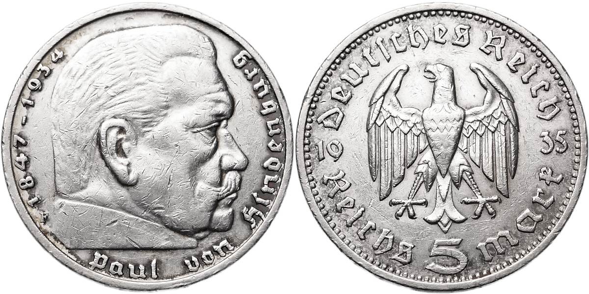Německo, 5 Marka 1935 F