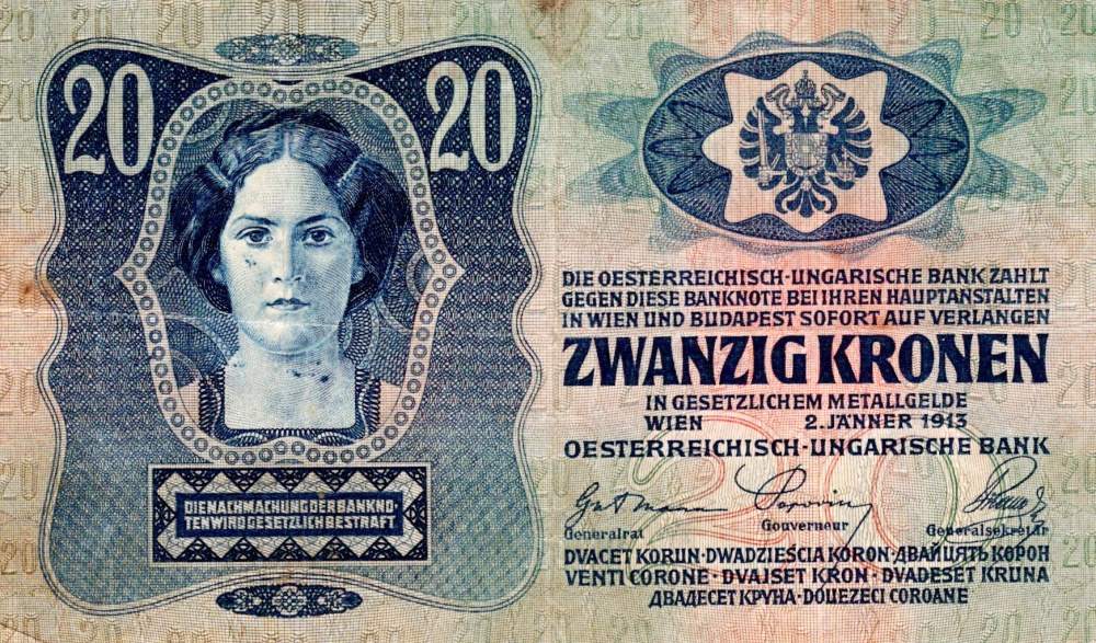 Československo 1919 - 1939, 20 Korona1913, kolkovaná