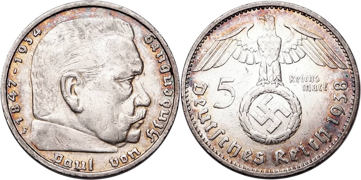 Německo, 5 Marka 1938 F