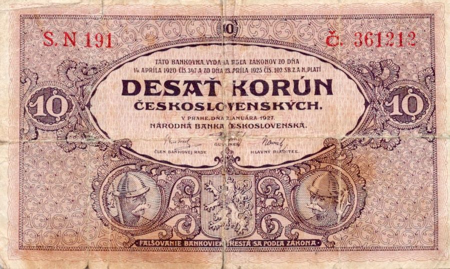 Československo 1919 - 1939, 10 Korun 1927