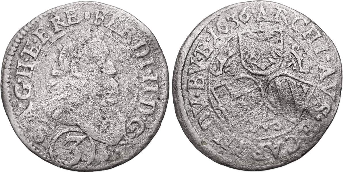 Ferdinand II. 1619 - 1637, 3 Krejcar 1636