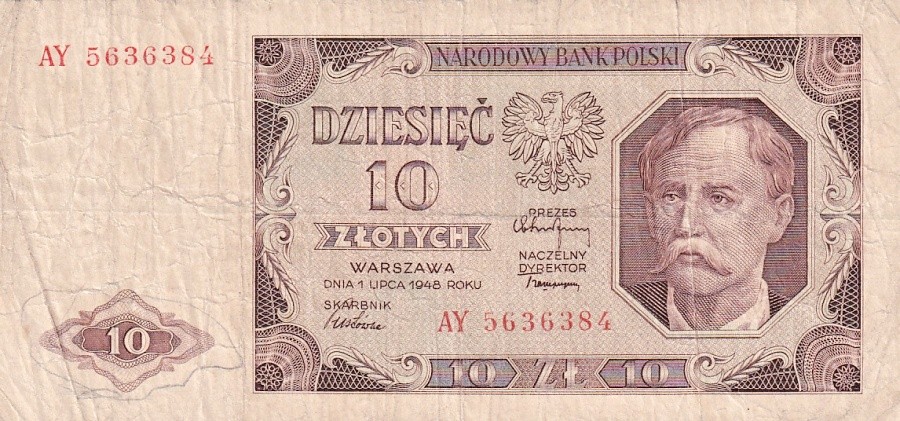 Polsko, 10 Zlotých 1948