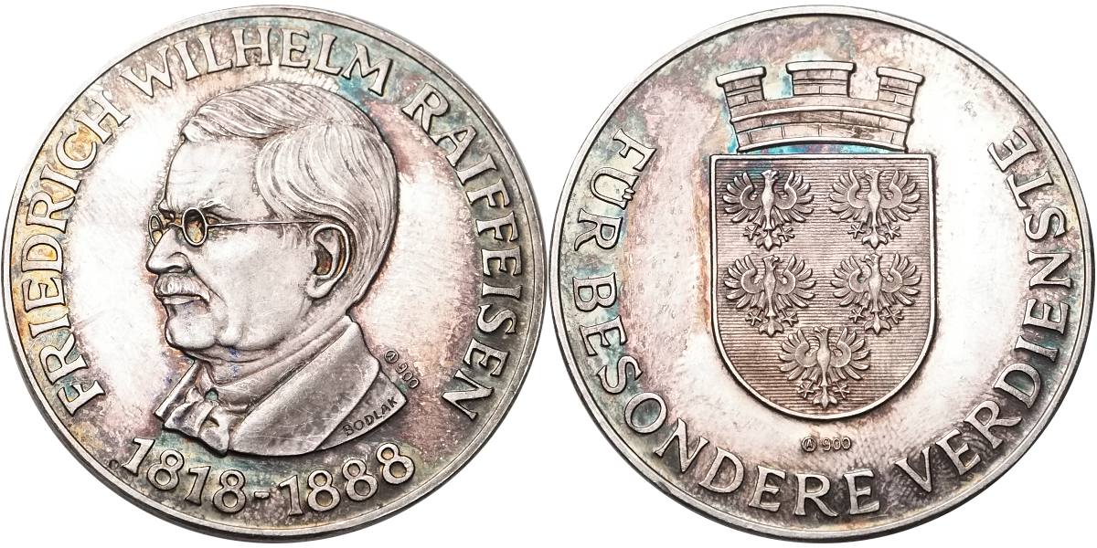 Německo, Ag medaile Friedrich Wilhelm Raiffeisen