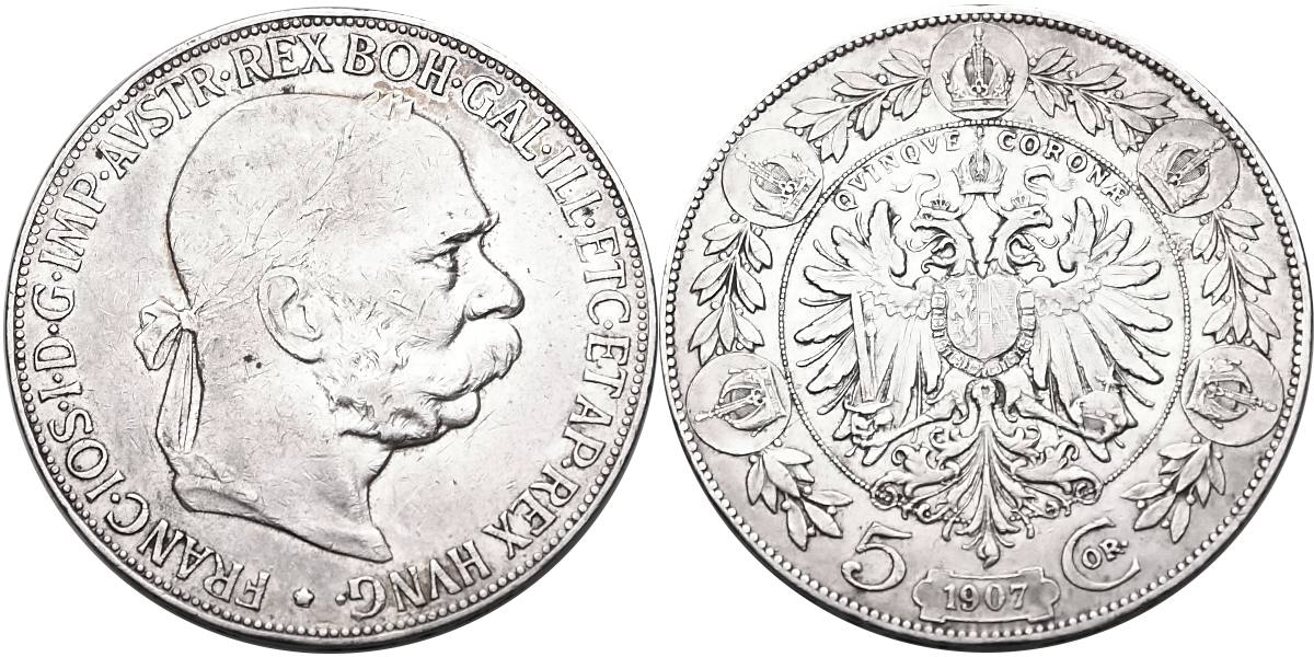 František Josef I. 1848 - 1918, 5 Koruna 1907